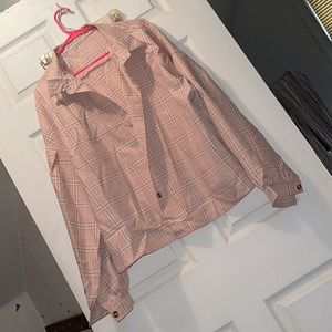 Pink button up top